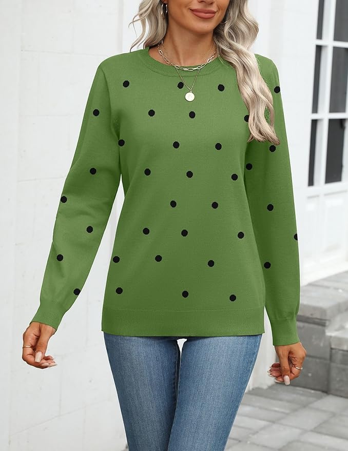 Zeagoo Womens 2026 Fall Sweaters Long Sleeve Tops Classic Crew Neck Pullover Sweaters Loose Dressy Casual Basic Clothes