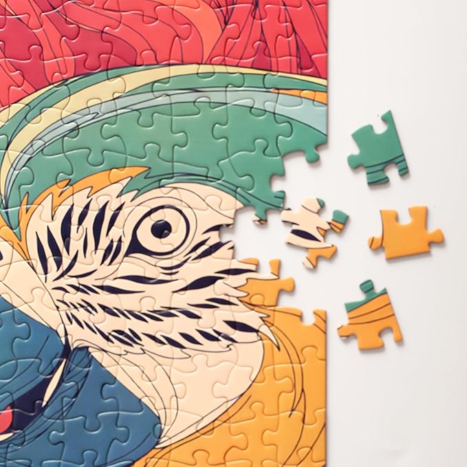 Graphinee Jigsaw Puzzles for Adults 1000 Pieces, Leopard & Parrot Puzzle, Colorful as Home Wall Decor for Family Challenging Games