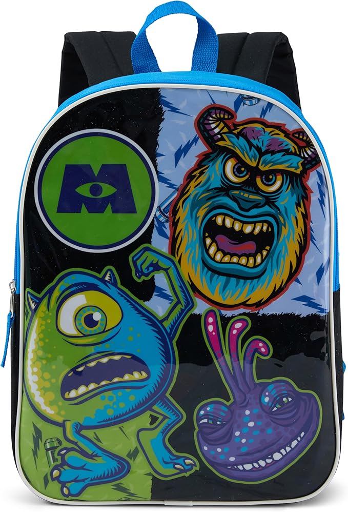 Disney Monsters Backpack for Kids - Cute & Durable Kids Backpack for Boys with Padded Straps & Zip Compartment - Ideal Toddler Bookbag for School & Travel - 15”