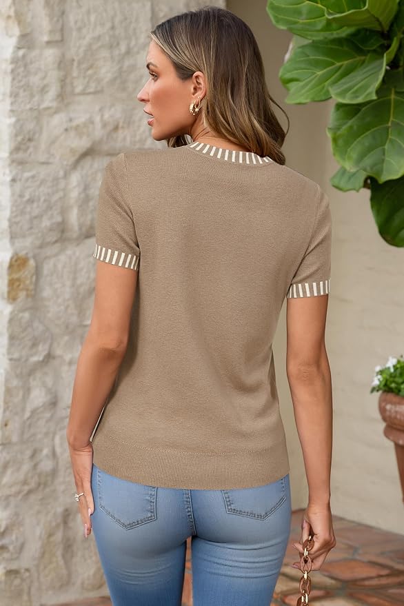 Arach&Cloz Women's Wool Blend Business Casual Essential Fall Layering Pullover Sweaters