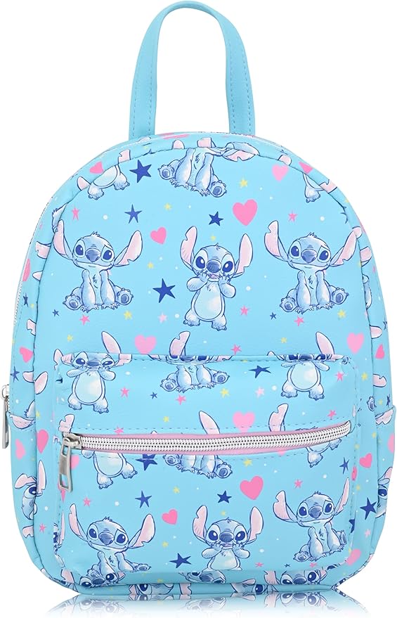 Disney Lilo and Stitch Backpack for Women, Men, Boys, Girls, Unisex | Cute PU Leather 10" Stitch Mini Backpack Purse Shoulder Purse | Stitch Bag and Stitch Accessories