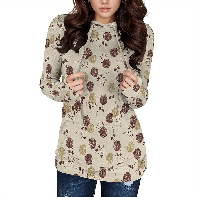domirica Halloween Sweatshirts For Women Long Sleeve Spooky Graphic Sweatshirts Pumpkin Pullover Halloween Party Club Wear