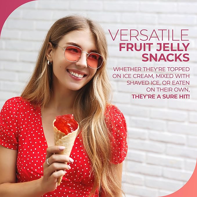 Fusion Select Mango Jelly - Fruity Coconut Gel Snacks & Drinks - Toppings or Add-Ons for Bubble Teas, Yogurt, Ice Cream, Desserts, Snow Fluff - Fruit-Flavored Jellies - Made in Taiwan