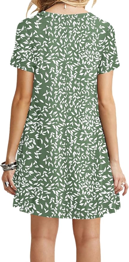 MOLERANI Women's Casual Plain Simple T-Shirt Loose Dress