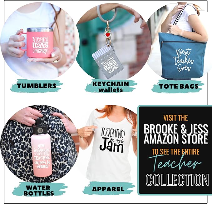 Brooke & Jess Designs Teacher Tote Bag for Work - Teacher Handbag Gifts for Women, Teacher Bag Best Teacher Appreciation Gift