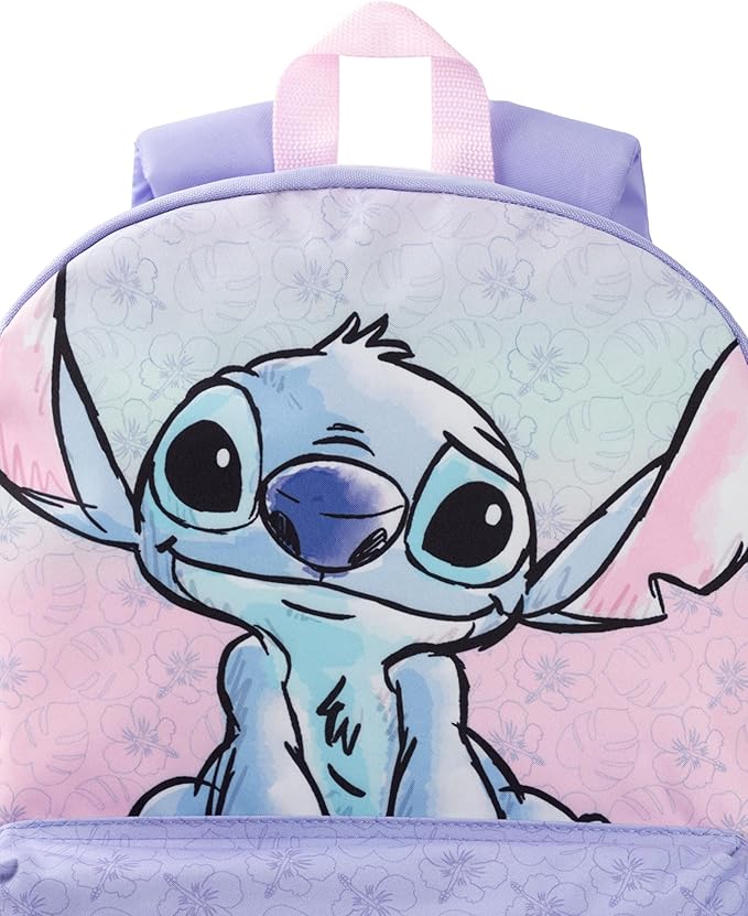 Disney Lilo & Stitch Girls Backpack Purple & Pink Rucksack with Adjustable Straps School Bag For Kids Movie Merchandise Gift