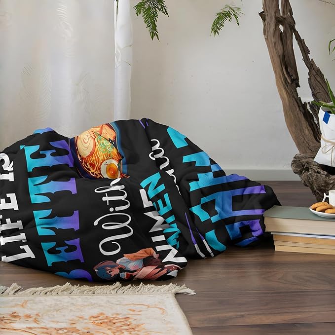 Loxezom Anime Merch Blanket 40" X 50", Anime/Gamer/Gaming/Ramen Gifts for Men Girls Boys, Gaming/Ramen Throw, Christmas Birthday Gifts for Game Lovers