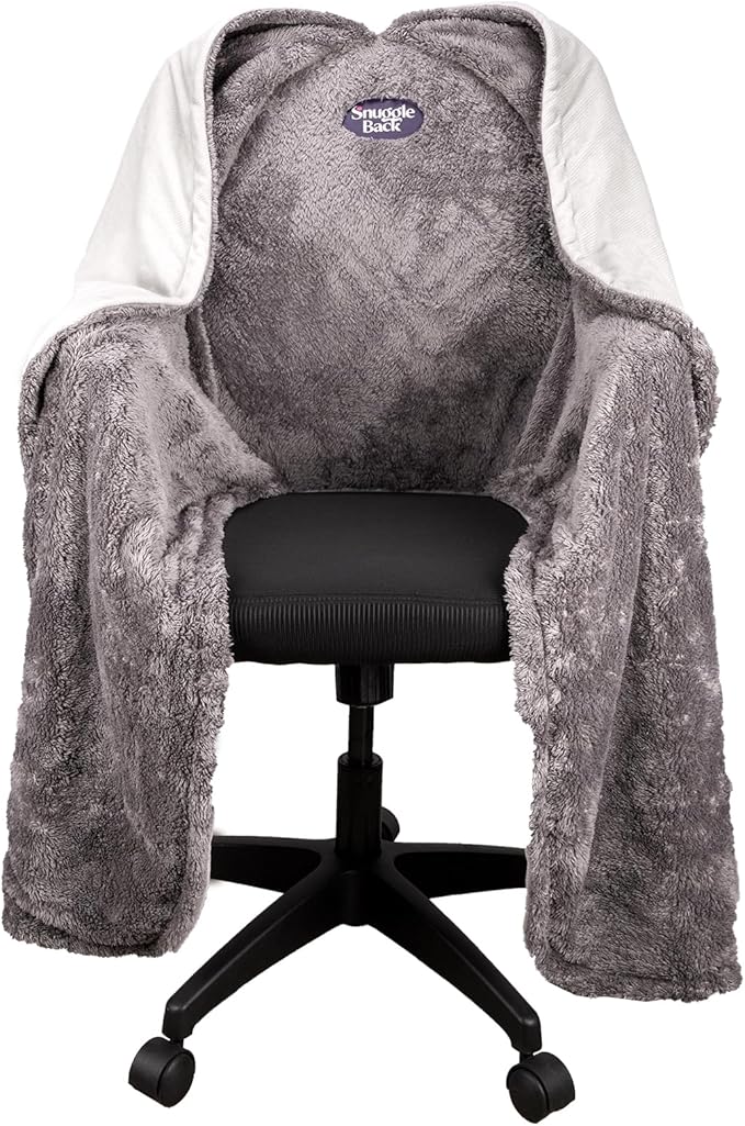 The Original Office Chair Blanket by SnuggleBack; Cozy Comfy Office Desk Chair Wrap Attaches for Convenient Heat and Hands-Free. Stay Warm In The Winter or Summer. Sherpa Fur Lining
