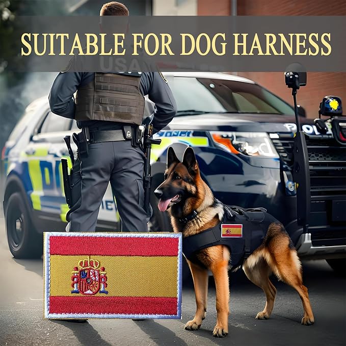 EmWoot 2PCS Spain Flag Patch Embroidered Morale Patch Military Tactical Patches Hook and Loop(01)