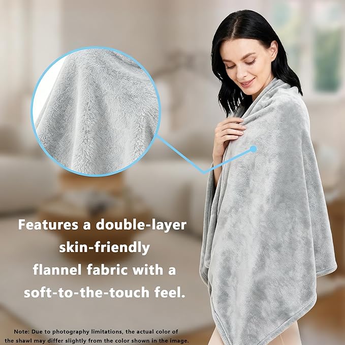 Women's Double Flannel Poncho - Snuggle Cape, Soft Warm Winter Wrap | Unisex Winter Wear for Home, Office, School