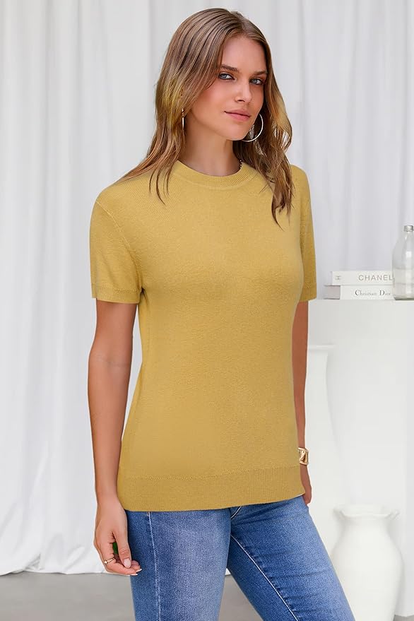 Arach&Cloz Women's Wool Blend Business Casual Essential Fall Layering Pullover Sweaters