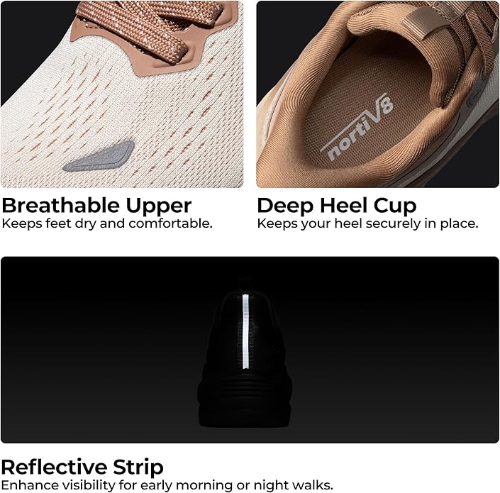 NORTIV 8 Women's Hands Free Slip On Walking Running Shoes Cushion Comfortable Tennis Shoes Non-Slip Workout Gym Sports Athletic Fashion Sneakers