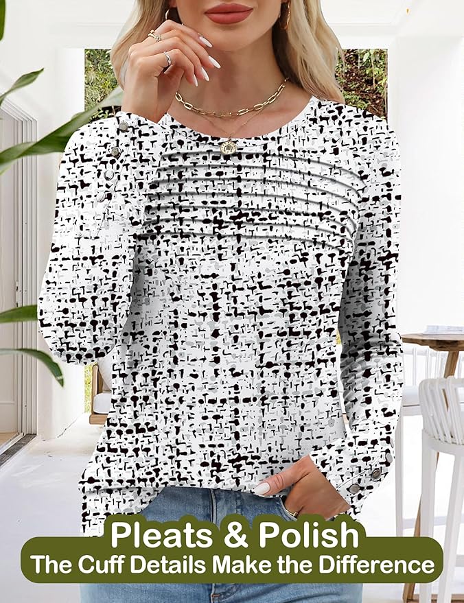 Blouses for Women Dressy Casual Long Sleeve Fall Fashion Tops Trendy Outfits for Work Office Shirts Thicker Clothes