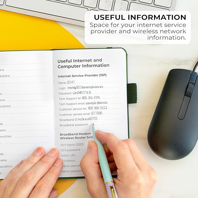 Clever Fox Password Book – Alphabetized Internet Address & Password Organizer - Computer & Website Password Keeper Notebook – Log-In Password Journal – Pocket, 6.2x3.5″, Hardcover (Dark Green)