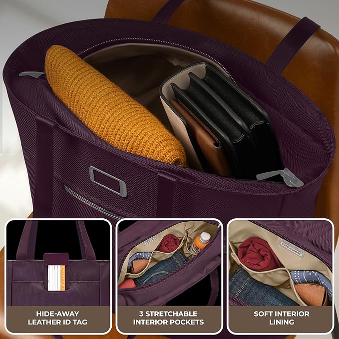 Briggs & Riley Traveler Tote Bag - Nylon Tote Bag for Weekend Travel & Work, Smooth Zipper Closure - Baseline Collection