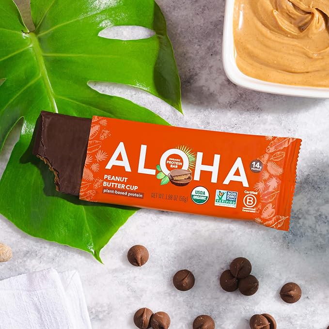 ALOHA Organic Plant Based Protein Bars - 3 Flavor Variety Pack - 12 Count, 1.98oz Bars - Vegan Snacks, Low Sugar, Gluten-Free, Low Carb, Paleo, Non-GMO, Stevia-Free, No Sugar Alcohol Sweeteners