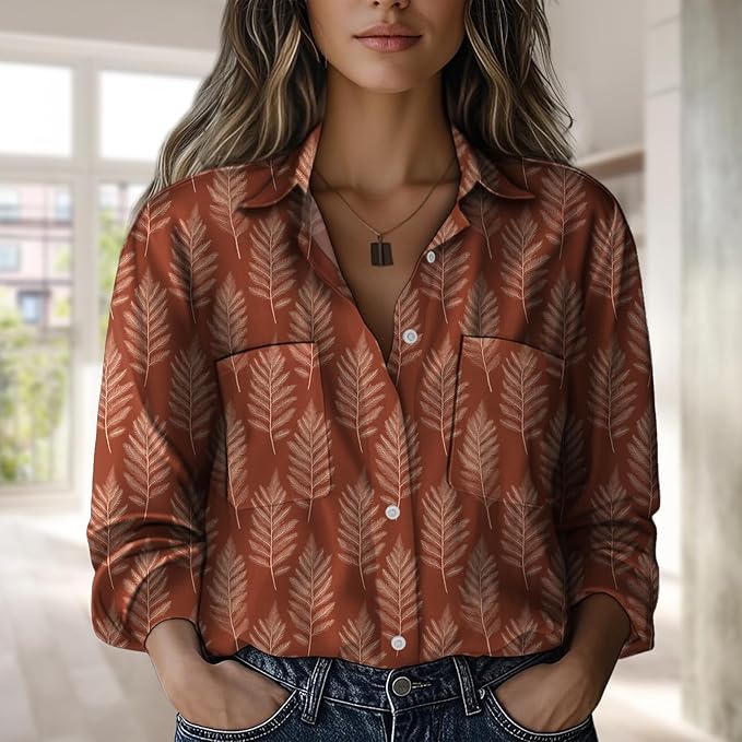 Boho Shirts for Women Vintage Graphic Casual Lightweight Long Sleeve Dressy Gauze V Neck Oversized Beach Top
