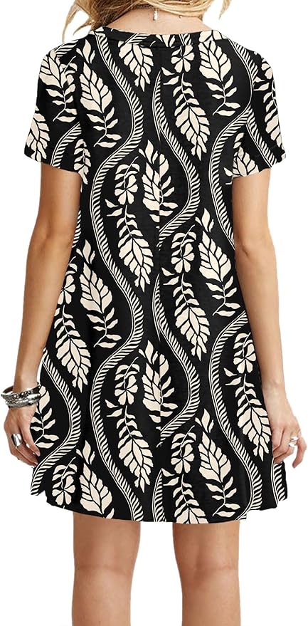 MOLERANI Women's Casual Plain Simple T-Shirt Loose Dress