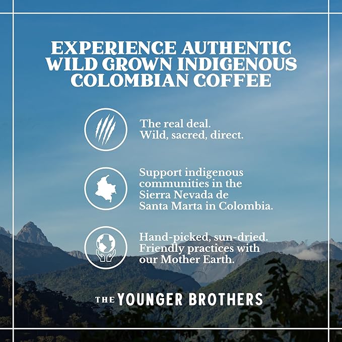 The Younger Brothers Trading Co. Kogi Coffee | Indigenous Wild Grown Whole Bean | Ethically Sourced Single Origin Colombian Coffee | Kogi Espresso Roast (1kg / 35.2oz bag)