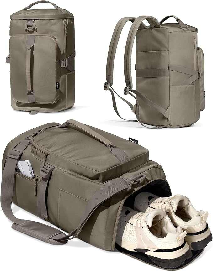 Gym Bag for Women with Shoe Compartment and Wet Pocket Convertible Gym Backpack workout Duffel Bag Multiple Pockets 30L