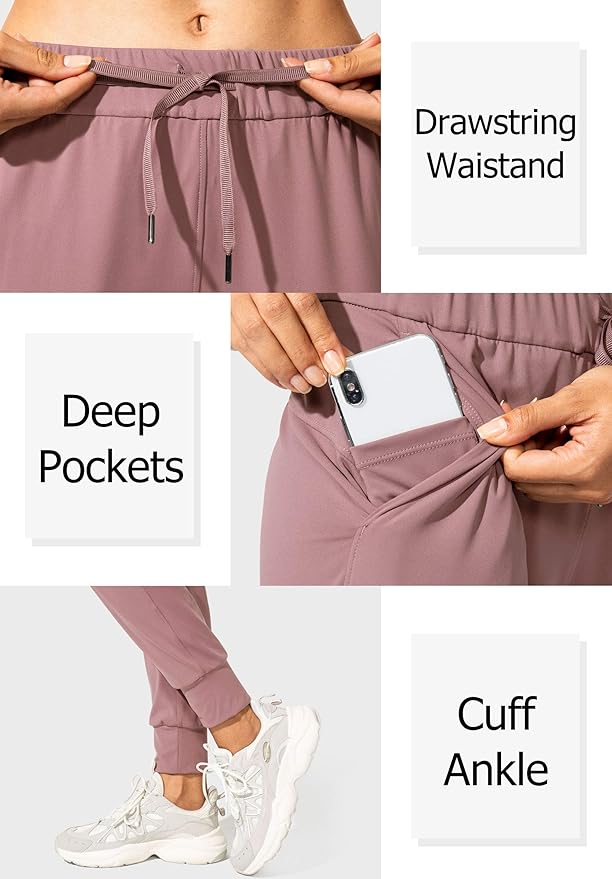 SANTINY Women's Joggers Pants Pockets Drawstring Running Sweatpants for Women Lounge Workout Jogging