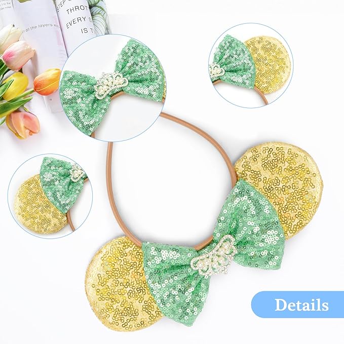 FANYITY Mouse Ears, Sequin Mouse Ears Headband for Boys Girls Women Halloween Birthday Party