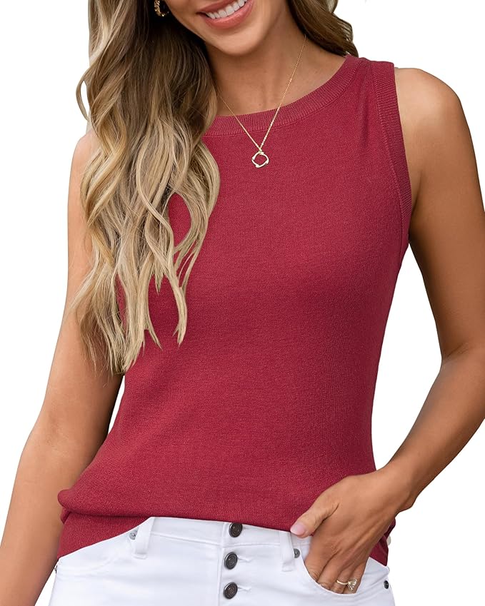 Arach&Cloz Women's Wool Blend Sweaters Non See Through All-Season Business Casual Tank 2026