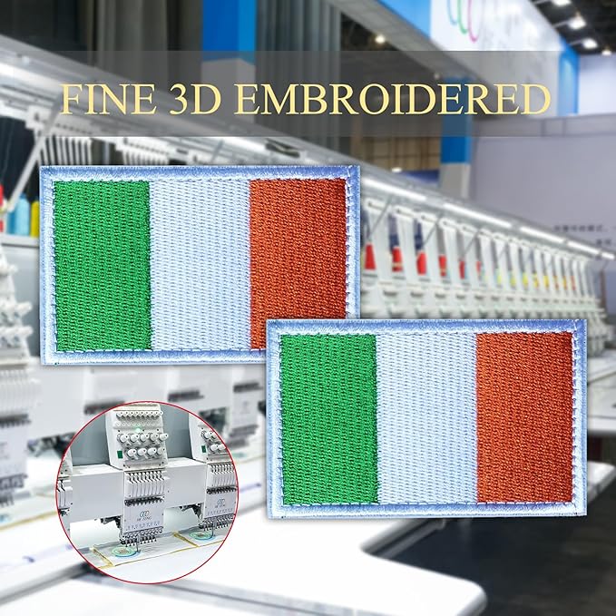 EmWoot 2PCS Ireland Flag Patch Embroidered Morale Patch Military Tactical Patches Hook and Loop