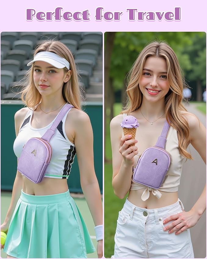 Flower Girl Gifts, Cute Initial Fanny Pack Sling Bag for 4 5 6 7 8 Year Old Girls, Gifts for Preteen Teens, Handsfree Lightweight Travel Phone Purses, Personalized Gifts for Multi Occasion