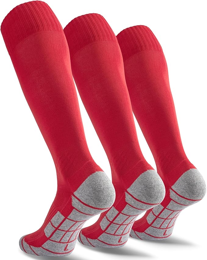 CWVLC Soccer Socks (1/3/5 pairs) Team Sport Knee High Socks for Adult Youth Kids