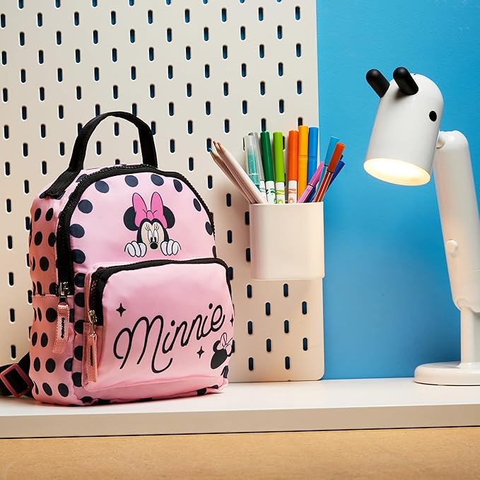 Get Trend Disney Minnie Mouse Mini Backpack for Girls Toddlers 9x7” Travel Bag Cute Bag for Daycare Trips Vacation Fashion Gifts for Girls (Pink Minnie Mouse)