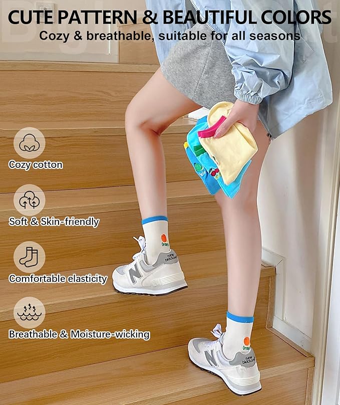 IIG 3-6 Pairs Womens Cute Animal Patterned Funny Novelty Cotton Crew Socks
