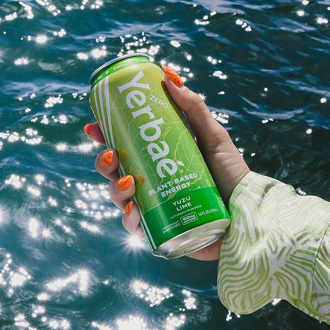 Yerbaé Energy Beverage Yuzu Lime - Lemon Lime Flavor. Energized by Yerba Mate. Naturally Caffeinated Plant-Based, Healthy Alternative to Coffee/Sugary Sodas Pack of 12, 16oz cans