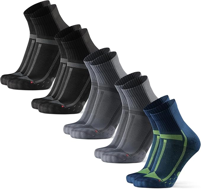 DANISH ENDURANCE Ultra-Comfort Quarter Running Socks, Performance Socks, Men & Women - 3 or 5 Pack