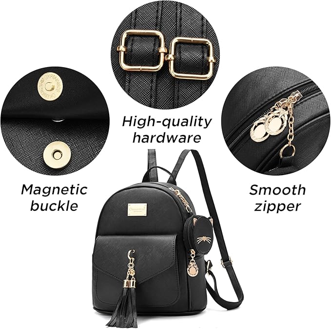 I IHAYNER Girls Fashion Backpack Mini Purse Backpack for Women Small Leather Backpack Purse for Teen Girls with Coin Purse | Backpack Purse, with Coin Purse