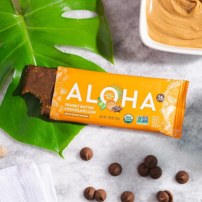 ALOHA Organic Plant Based Protein Bars - 3 Flavor Variety Pack - 12 Count, 1.98oz Bars - Vegan Snacks, Low Sugar, Gluten-Free, Low Carb, Paleo, Non-GMO, Stevia-Free, No Sugar Alcohol Sweeteners