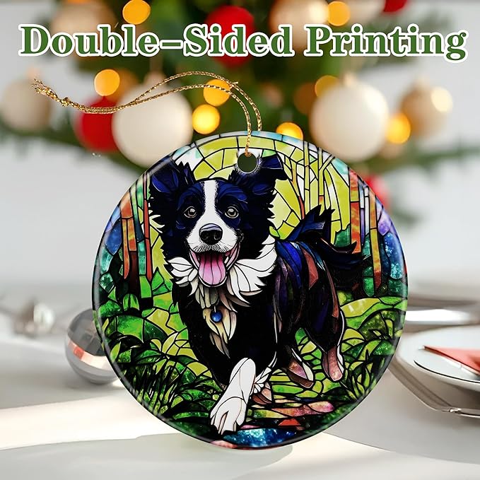Border Collie Ornament, Dog Christmas Ornament – Christmas Tree Decor, Holiday Decoration, Stocking Stuffer, Festive Gift Idea, Gifts for Dog Lover, Friends, and Family