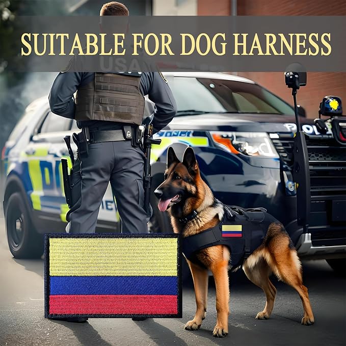 EmWoot 2PCS Colombia Flag Patch Embroidered Morale Patch Military Tactical Patches Hook and Loop
