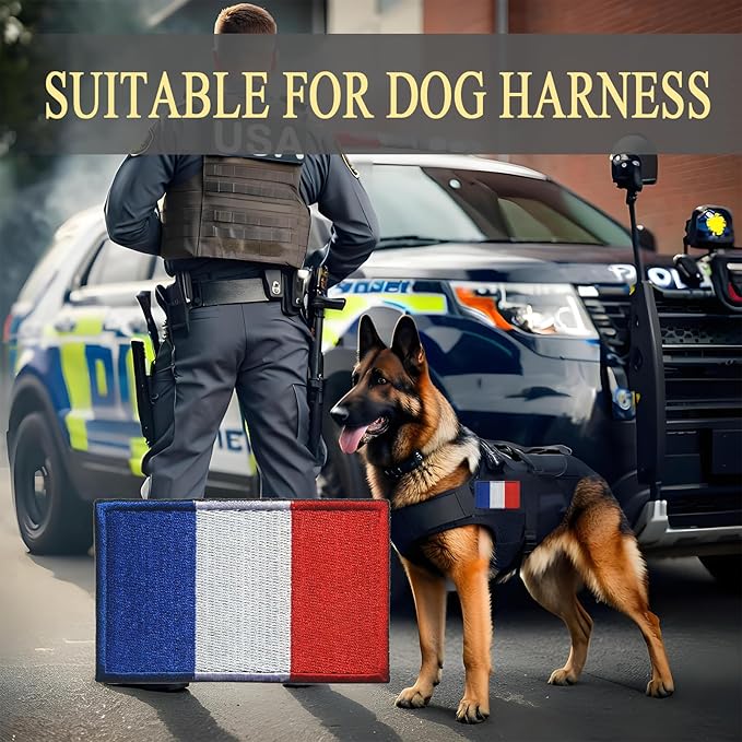 EmWoot 2PCS French Flag Patch Embroidered Morale Patch Military Tactical Patches Hook and Loop