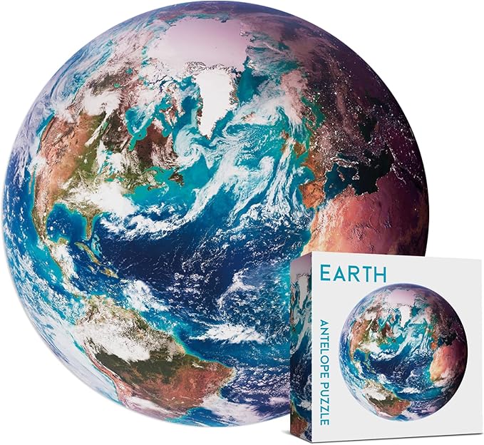 Antelope 3 in 1 1000 Piece Round Puzzle Bundle - Earth, Space, and Moon With Sun - Planet and Space Jigsaw