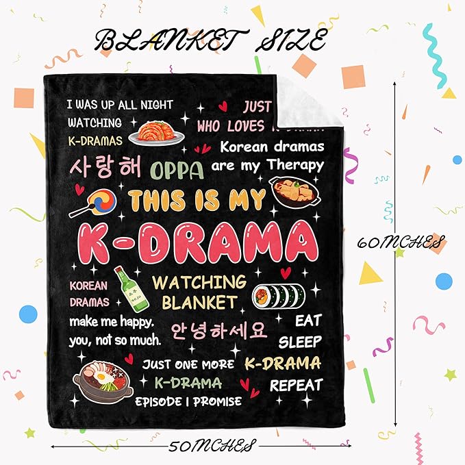 Loxezom Korean Drama Gifts, Kpop/Kdrama Merch, K Drama/K Pop Gifts for Women Teen Girl, Korean Kdrama Gift Blanket 50"X60"