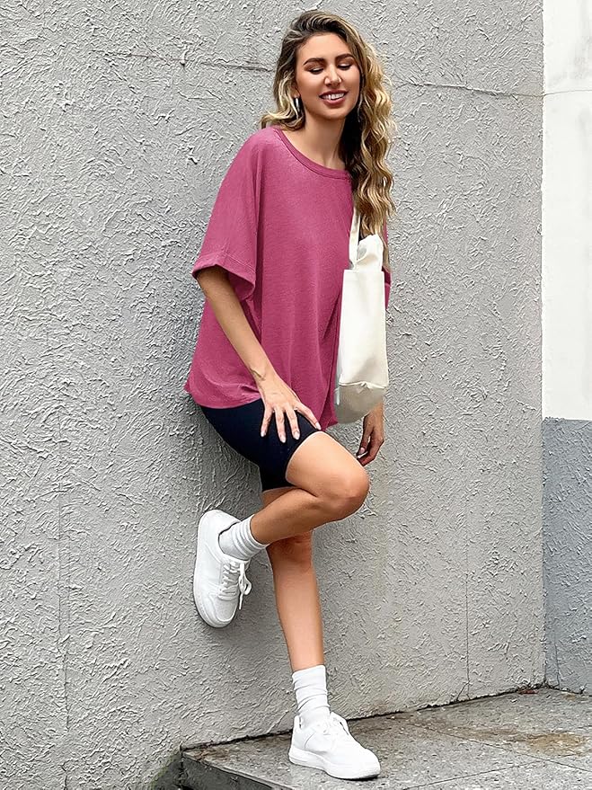 Women Oversized T-Shirt Summer Casual Short Sleeve Loose Tee Tops