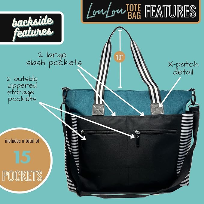 Brooke & Jess Designs Teacher Tote Bag for Work - Teacher Handbag Gifts for Women, Teacher Bag Best Teacher Appreciation Gift
