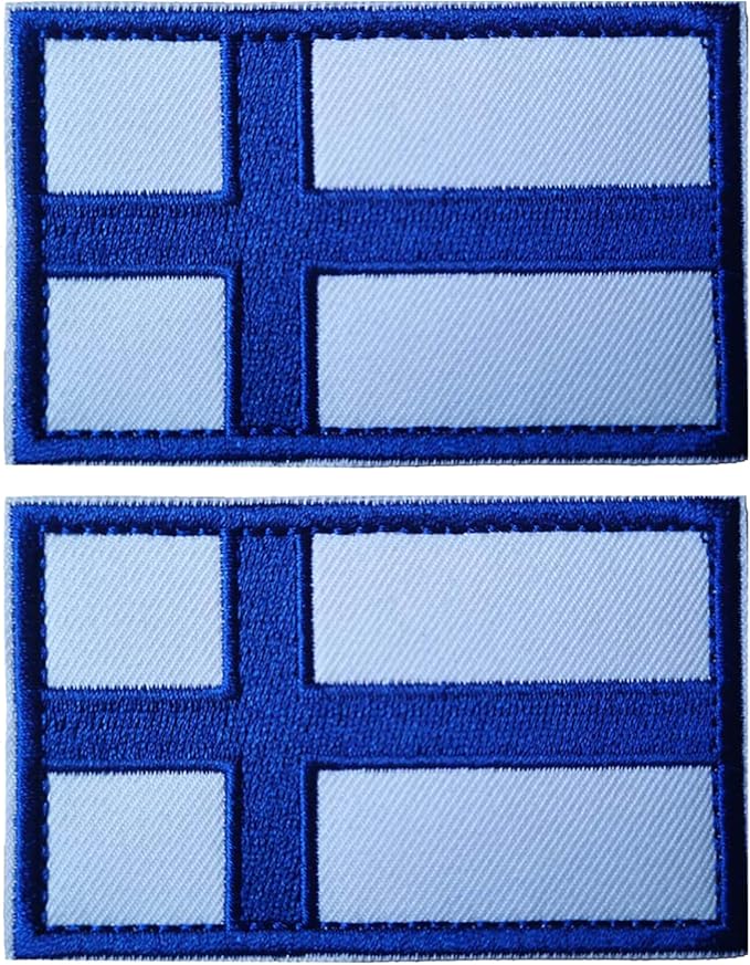 EmWoot 2PCS Finland Flag Patch Embroidered Morale Patch Military Tactical Patches Hook and Loop