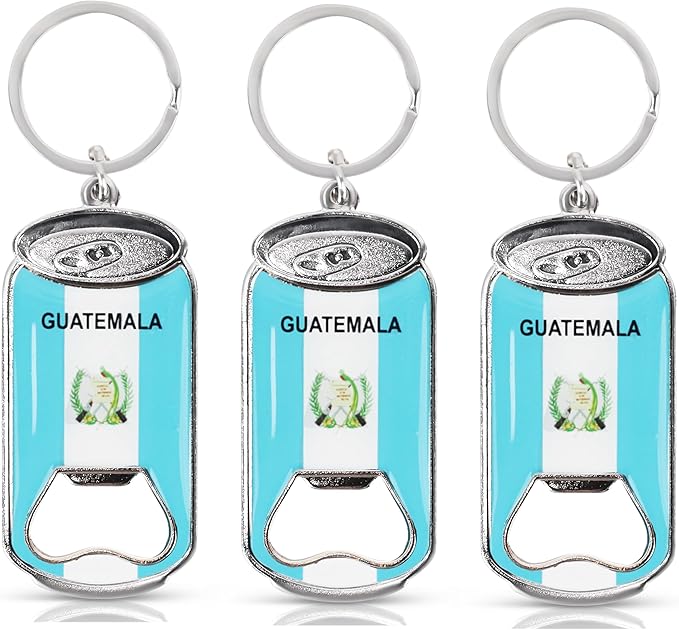 SandT Collection Guatemala- Beer Bottle Opener Keychain - Set of 3 Cans