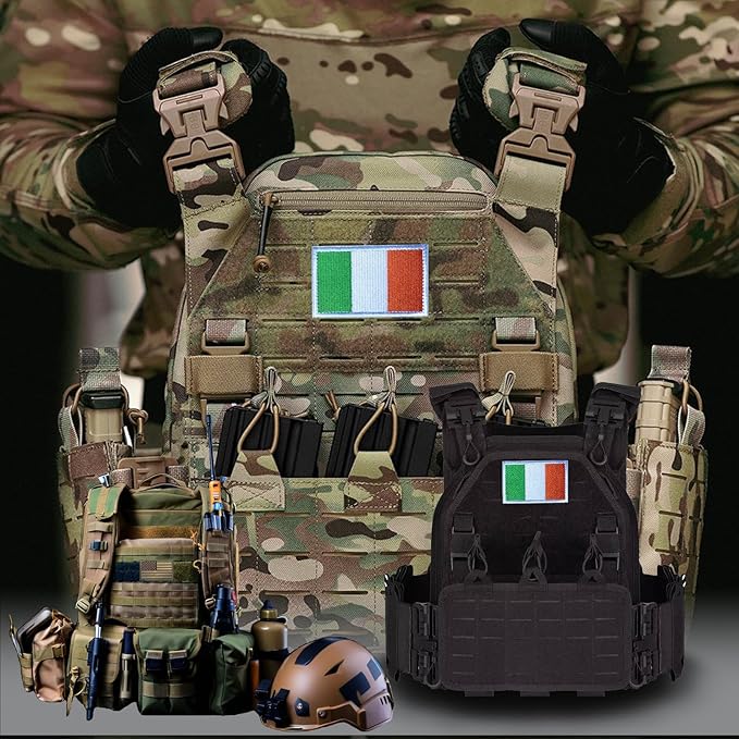 EmWoot 2PCS Ireland Flag Patch Embroidered Morale Patch Military Tactical Patches Hook and Loop