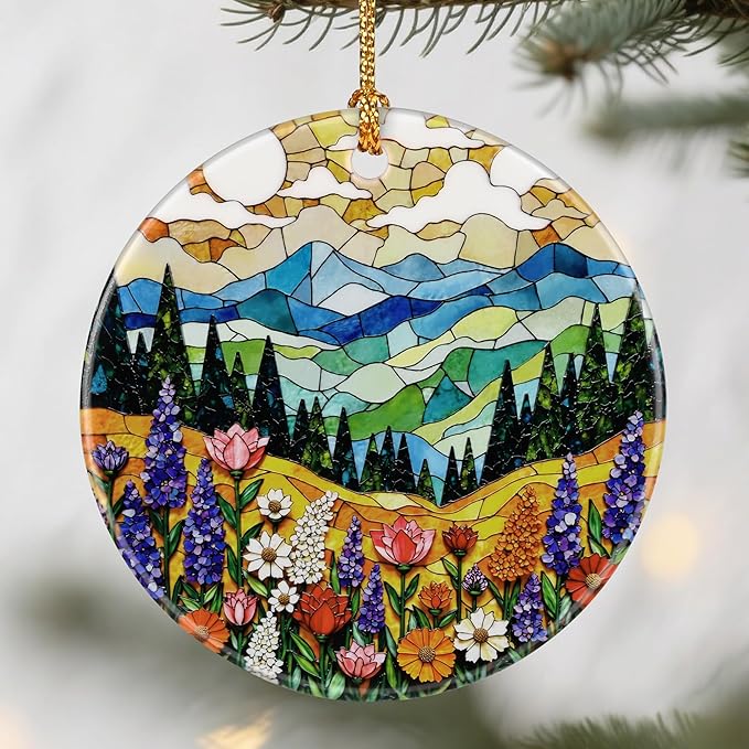 Mountain Wildflower Ornaments, Christmas Ornaments: Christmas Tree Decorations, Holiday Decor, Stocking Stuffers, Gift Ideas, Xmas Gifts & Gifts for Nature Lover