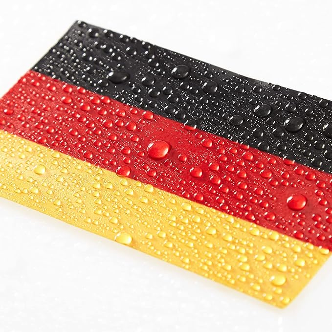 CANTENDO 5Pcs Germany Flag Decal Sticker - German Flags Reflective Vinyl Car Stickers - for Car Window Bumper Waterproof Sticker (2.5 x 4.5 Inch)