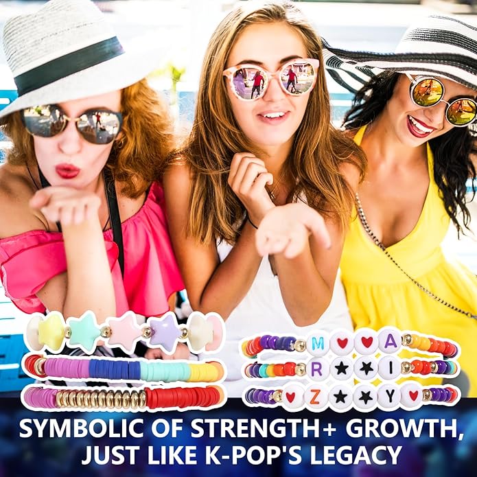 Phask for Korea-Pop Merch Bracelets Inspired Bracelets,Stackable Stretch Bracelets for Korea-Pop Stuff Fans Cosplay Outfit Gifts Accessories Jewelry Birthday Christmas