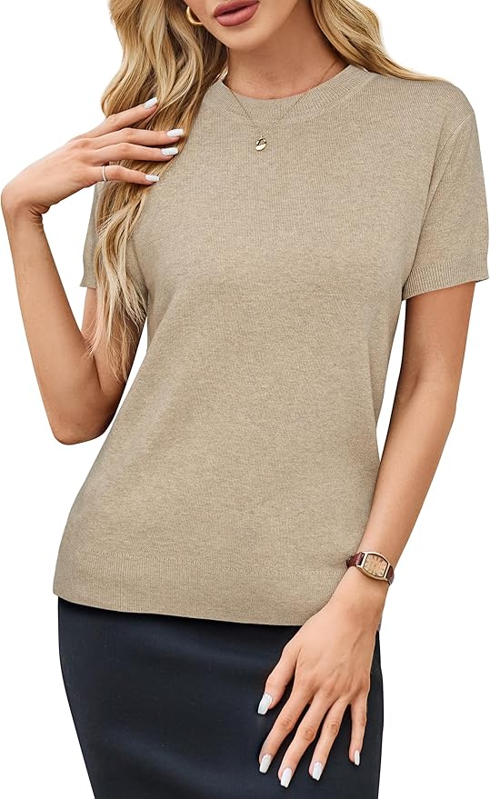 Arach&Cloz Women's Wool Blend Business Casual Essential Fall Layering Pullover Sweaters